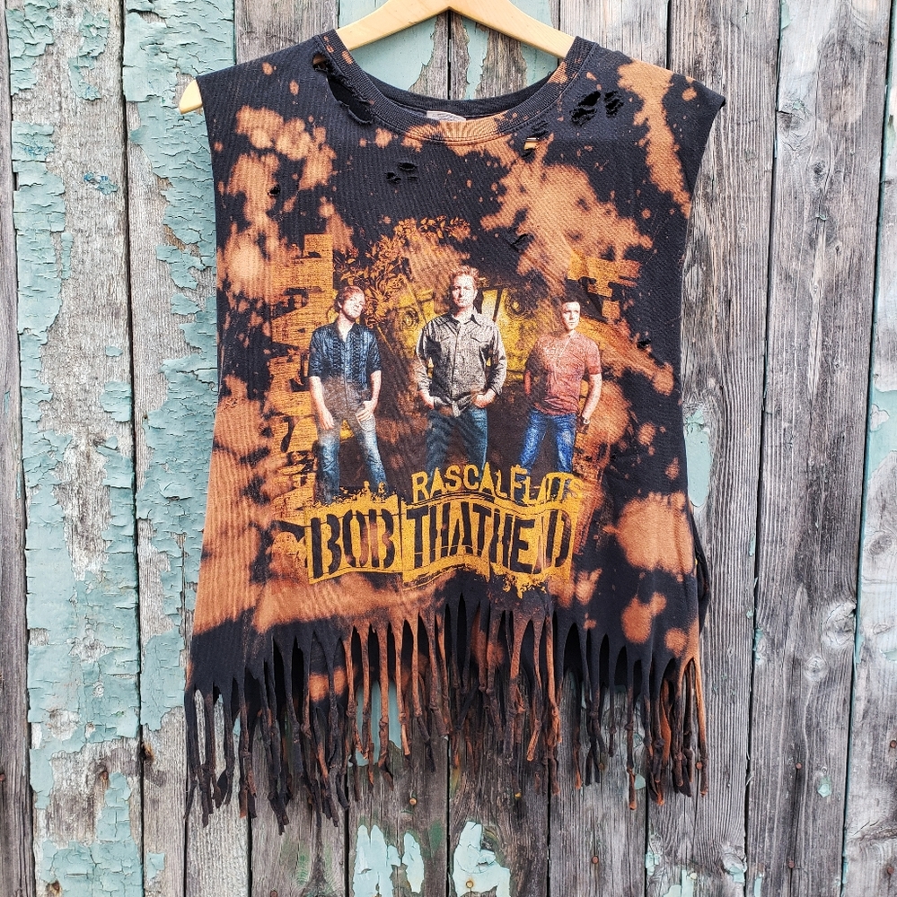 COPY - Hand Fringed Vintage Rascal Flats Tank